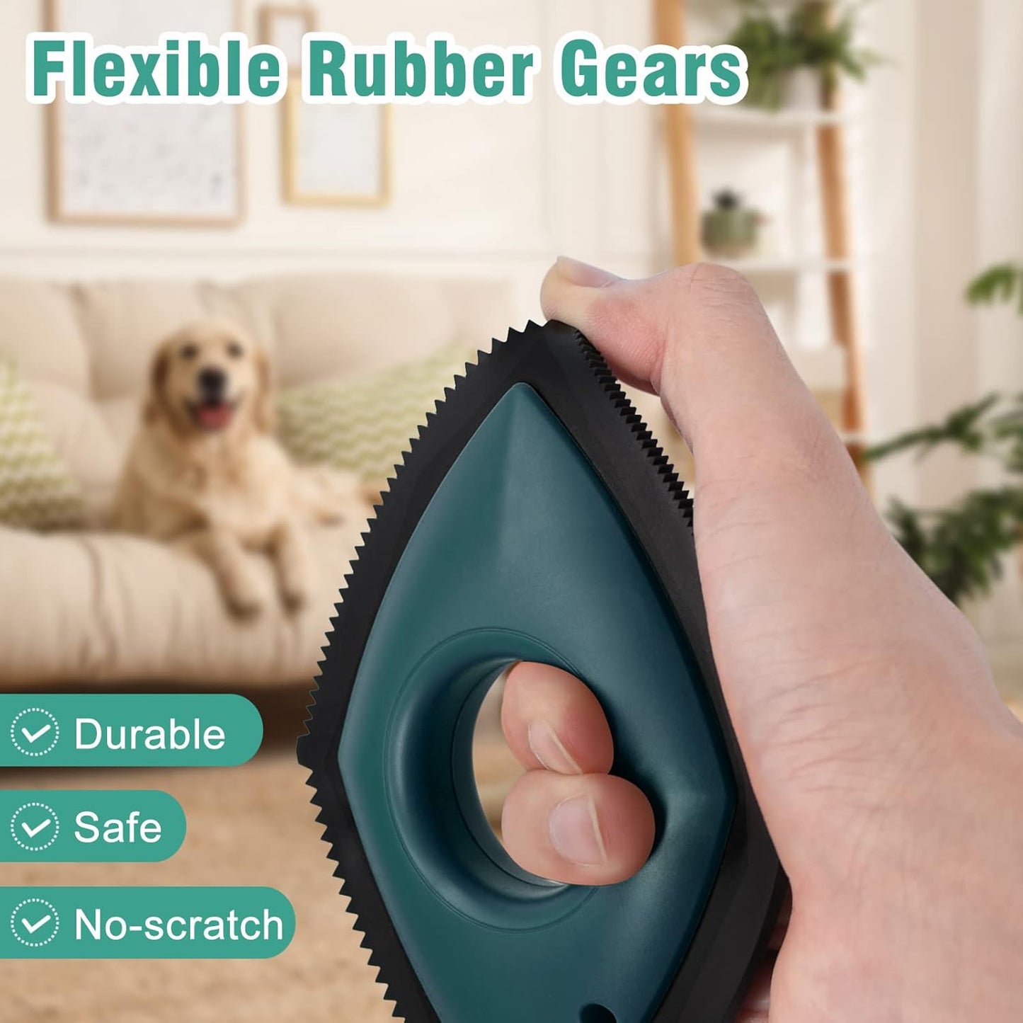Compact Pet Hair Detailer - Efficient Remover for Upholstery, Automotive Interiors, and Fabrics - Safe, Scratch-Free Design - Palm-Sized Convenience