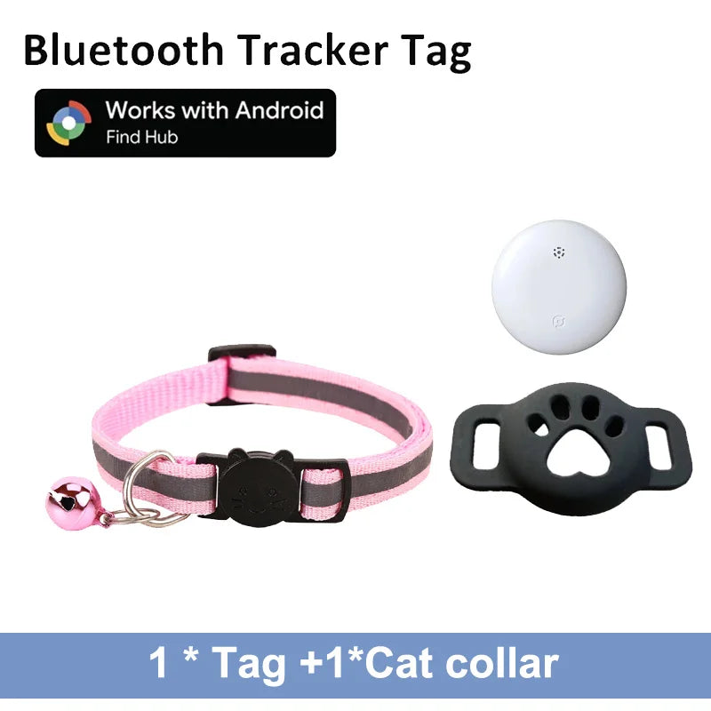 Bluetooth Tracker for Pets - Compatible with Google Find My (Android Only) - Cat Location Tracker with Holder and Collar Attachment