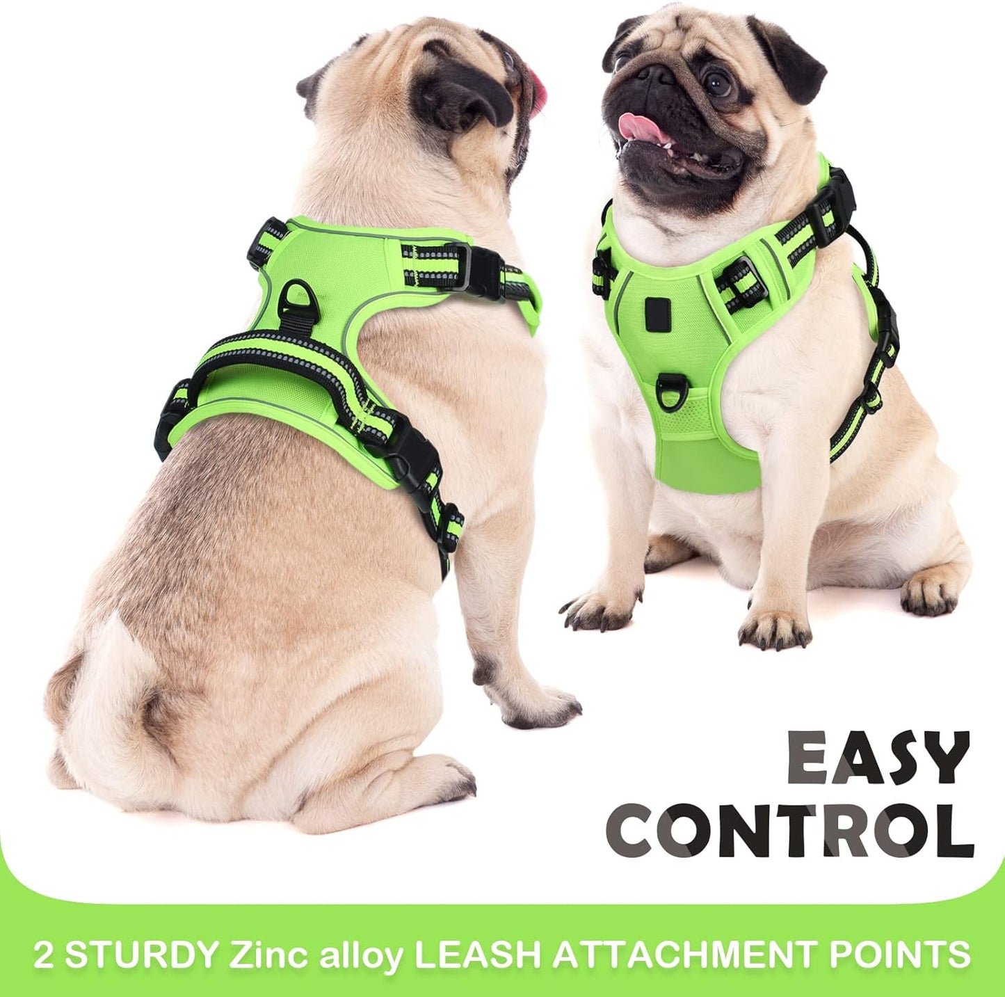 Waldseemuller No-Pull Dog Harness for Large Dogs - Easy Walk Harness with 4 Buckles for Medium to Extra Large Dogs and Puppy Training