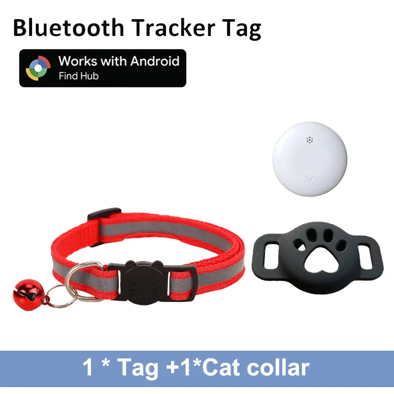 Bluetooth Tracker for Pets - Compatible with Google Find My (Android Only) - Cat Location Tracker with Holder and Collar Attachment