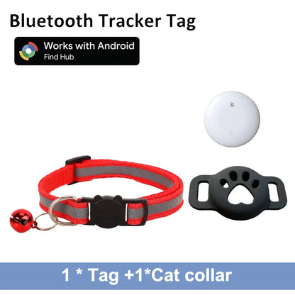 Bluetooth Tracker for Pets - Compatible with Google Find My (Android Only) - Cat Location Tracker with Holder and Collar Attachment