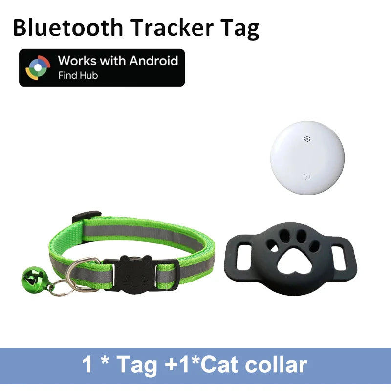 Bluetooth Tracker for Pets - Compatible with Google Find My (Android Only) - Cat Location Tracker with Holder and Collar Attachment