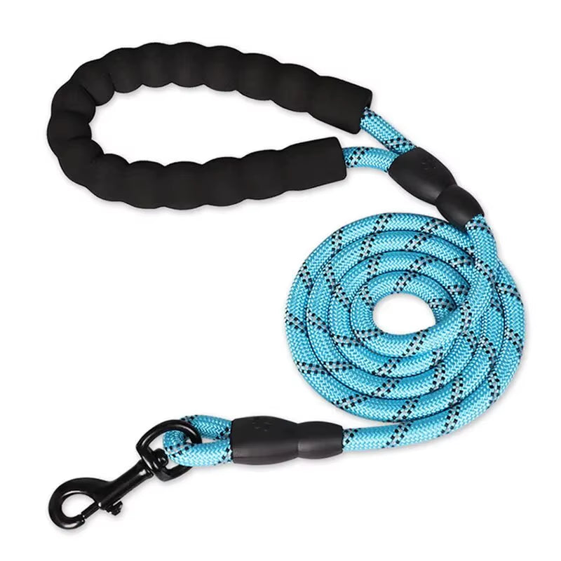 Reflective Dog Leash with Padded Handle - Heavy-Duty Double Traction Rope for Large Breeds - Enhanced Safety Features