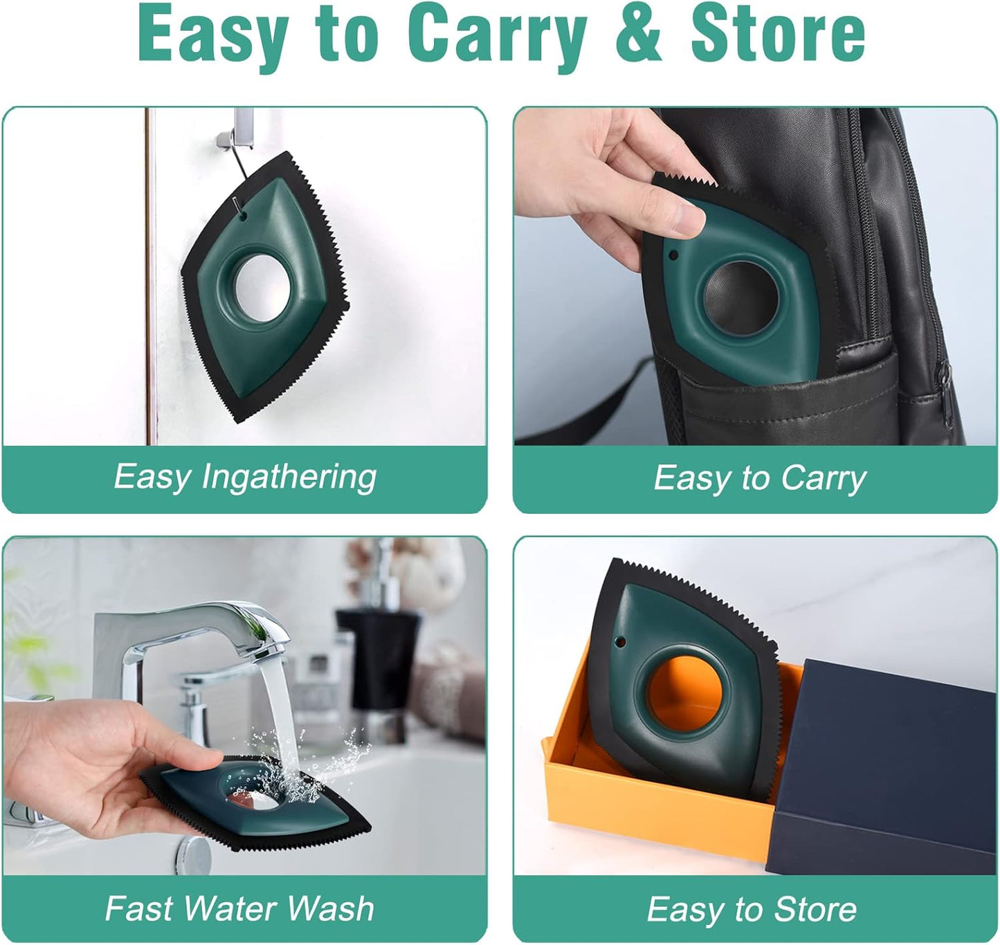 Compact Pet Hair Detailer - Efficient Remover for Upholstery, Automotive Interiors, and Fabrics - Safe, Scratch-Free Design - Palm-Sized Convenience