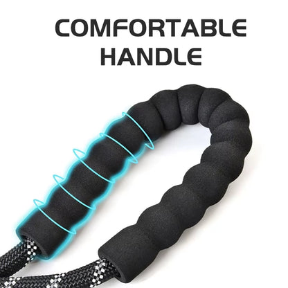 Reflective Dog Leash with Padded Handle - Heavy-Duty Double Traction Rope for Large Breeds - Enhanced Safety Features