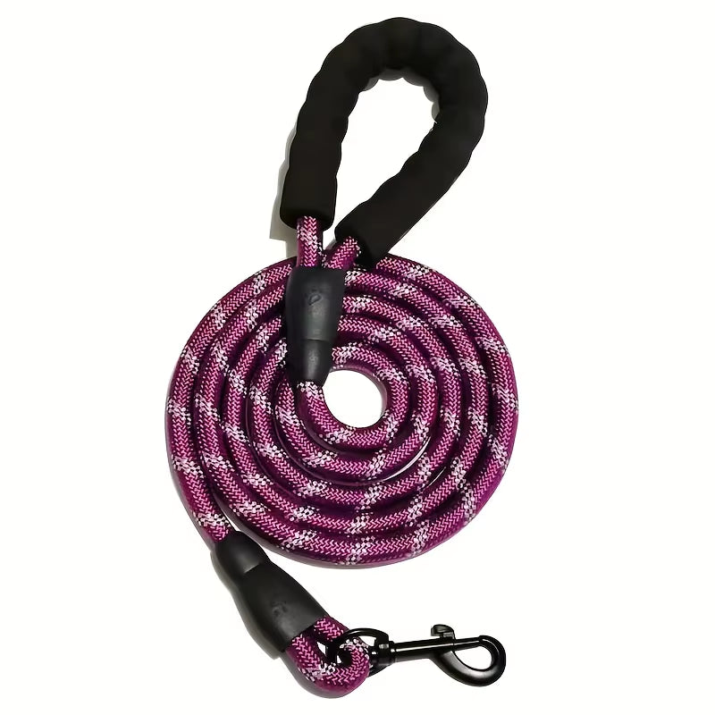 Reflective Dog Leash with Padded Handle - Heavy-Duty Double Traction Rope for Large Breeds - Enhanced Safety Features