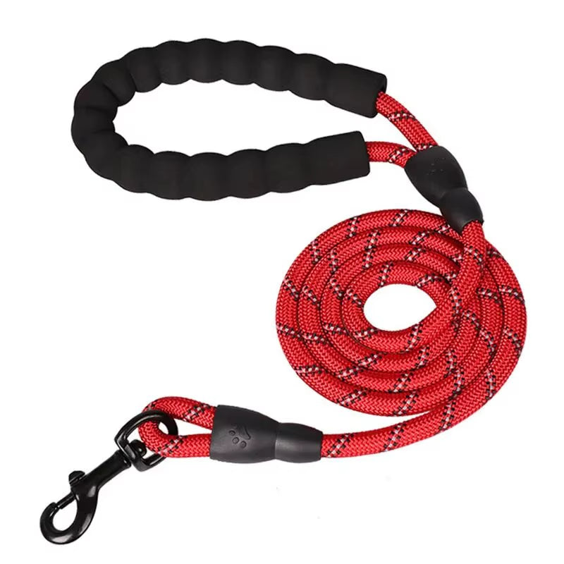Reflective Dog Leash with Padded Handle - Heavy-Duty Double Traction Rope for Large Breeds - Enhanced Safety Features