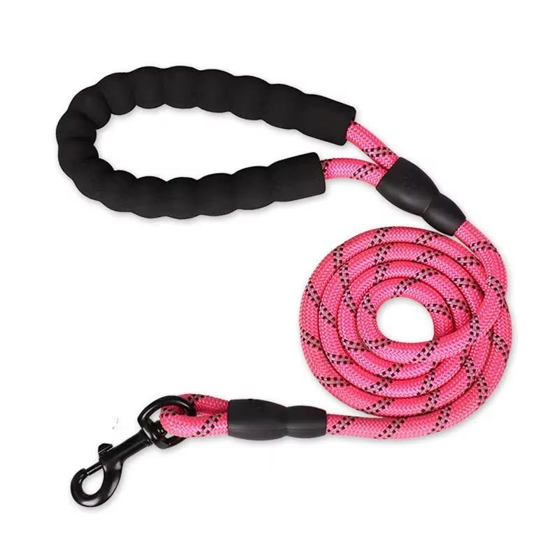 Reflective Dog Leash with Padded Handle - Heavy-Duty Double Traction Rope for Large Breeds - Enhanced Safety Features
