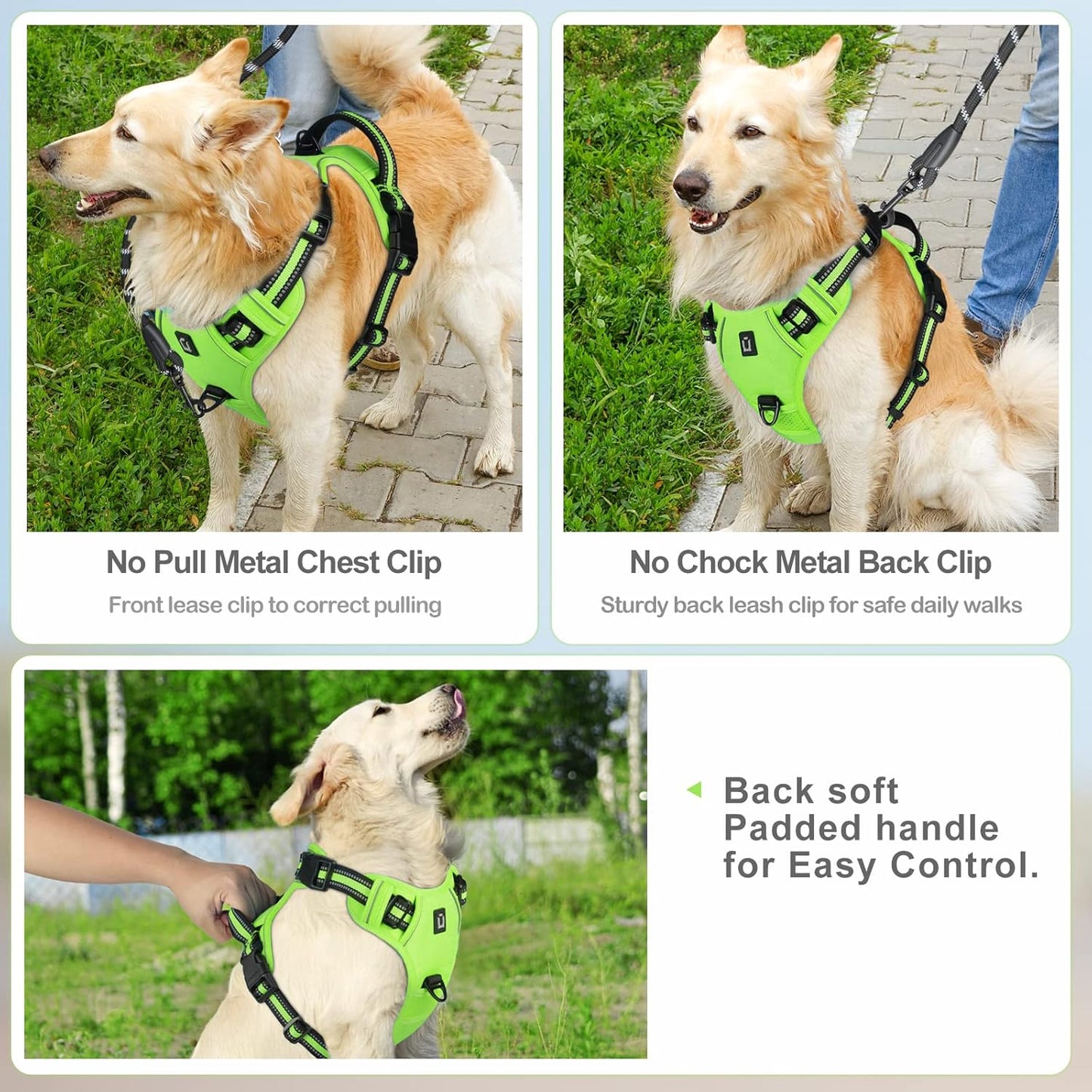 Waldseemuller No-Pull Dog Harness for Large Dogs - Easy Walk Harness with 4 Buckles for Medium to Extra Large Dogs and Puppy Training