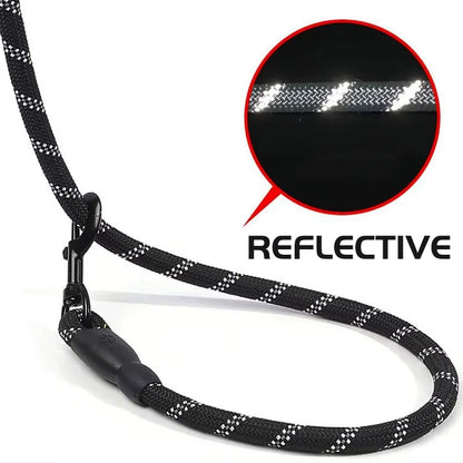 Reflective Dog Leash with Padded Handle - Heavy-Duty Double Traction Rope for Large Breeds - Enhanced Safety Features