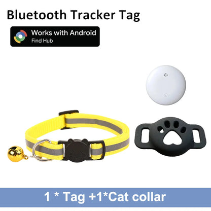 Bluetooth Tracker for Pets - Compatible with Google Find My (Android Only) - Cat Location Tracker with Holder and Collar Attachment