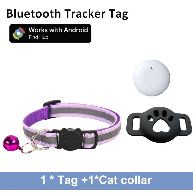 Bluetooth Tracker for Pets - Compatible with Google Find My (Android Only) - Cat Location Tracker with Holder and Collar Attachment