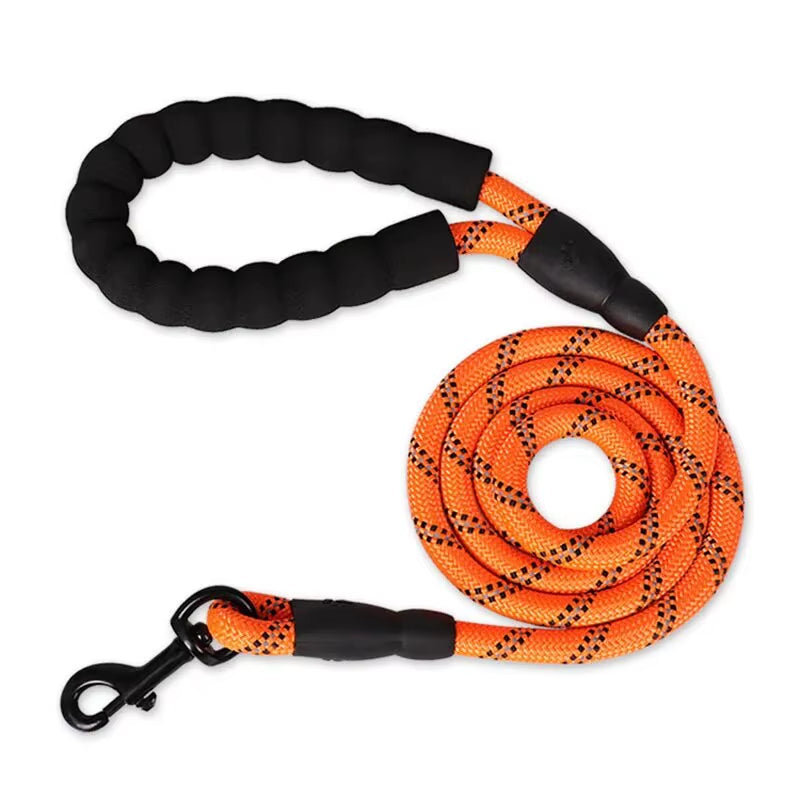 Reflective Dog Leash with Padded Handle - Heavy-Duty Double Traction Rope for Large Breeds - Enhanced Safety Features